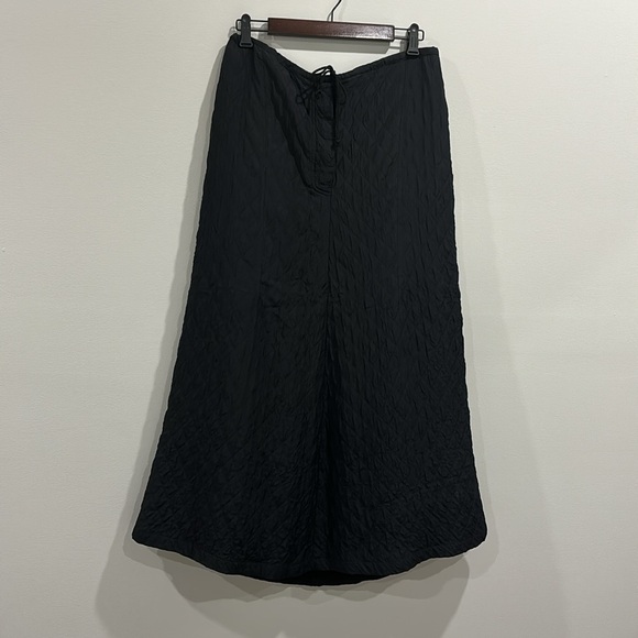 Ann DEMEULEMEESTER Long Black Quilted Drawstring Skirt. Size 40 - Picture 2 of 8